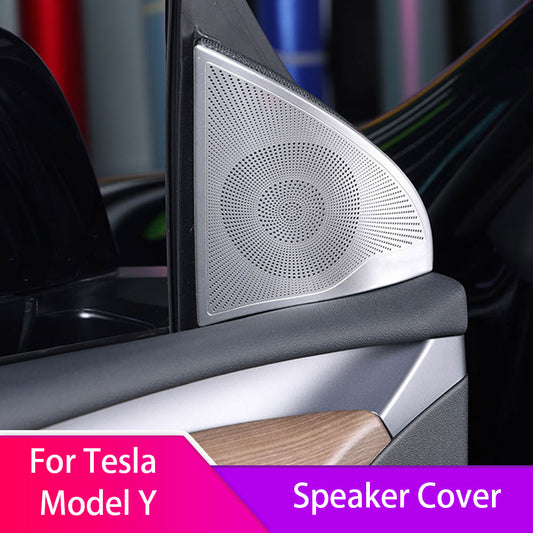 Car Audio Speaker Cover For Tesla Model Y 2021 2023 Interior Trim Sticker Door Loudspeaker Cover Under Seat Outlet Vent Trim